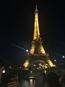 Illuminated Eiffel Tower at Night.