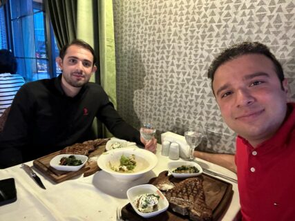 Soheil Firooz (right) enjoying delicious Turkish cuisine. (Image: S. Firooz)