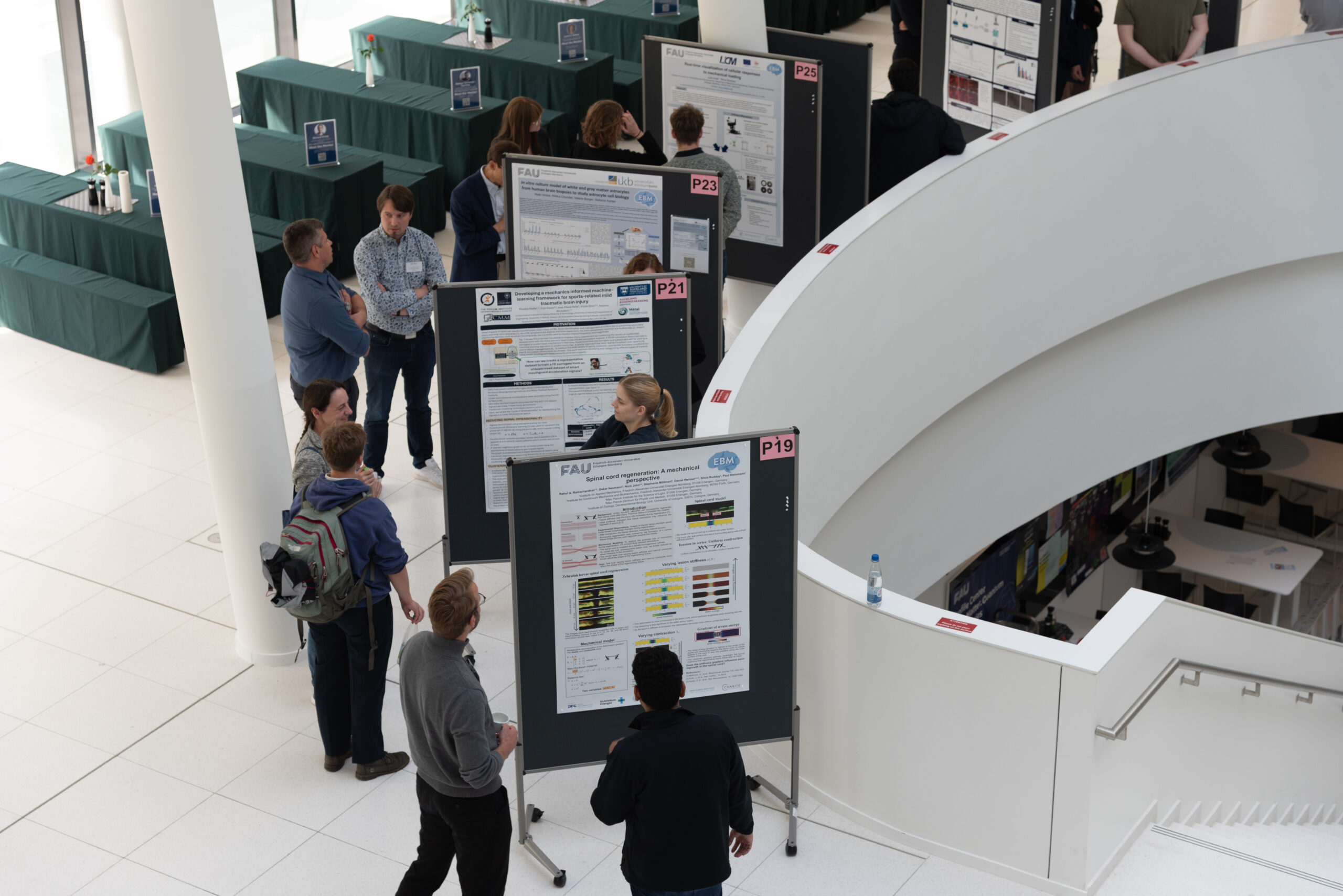 Engaging discussions during the poster session at the EBM Symposium 2025 (Image: S. Viezens)