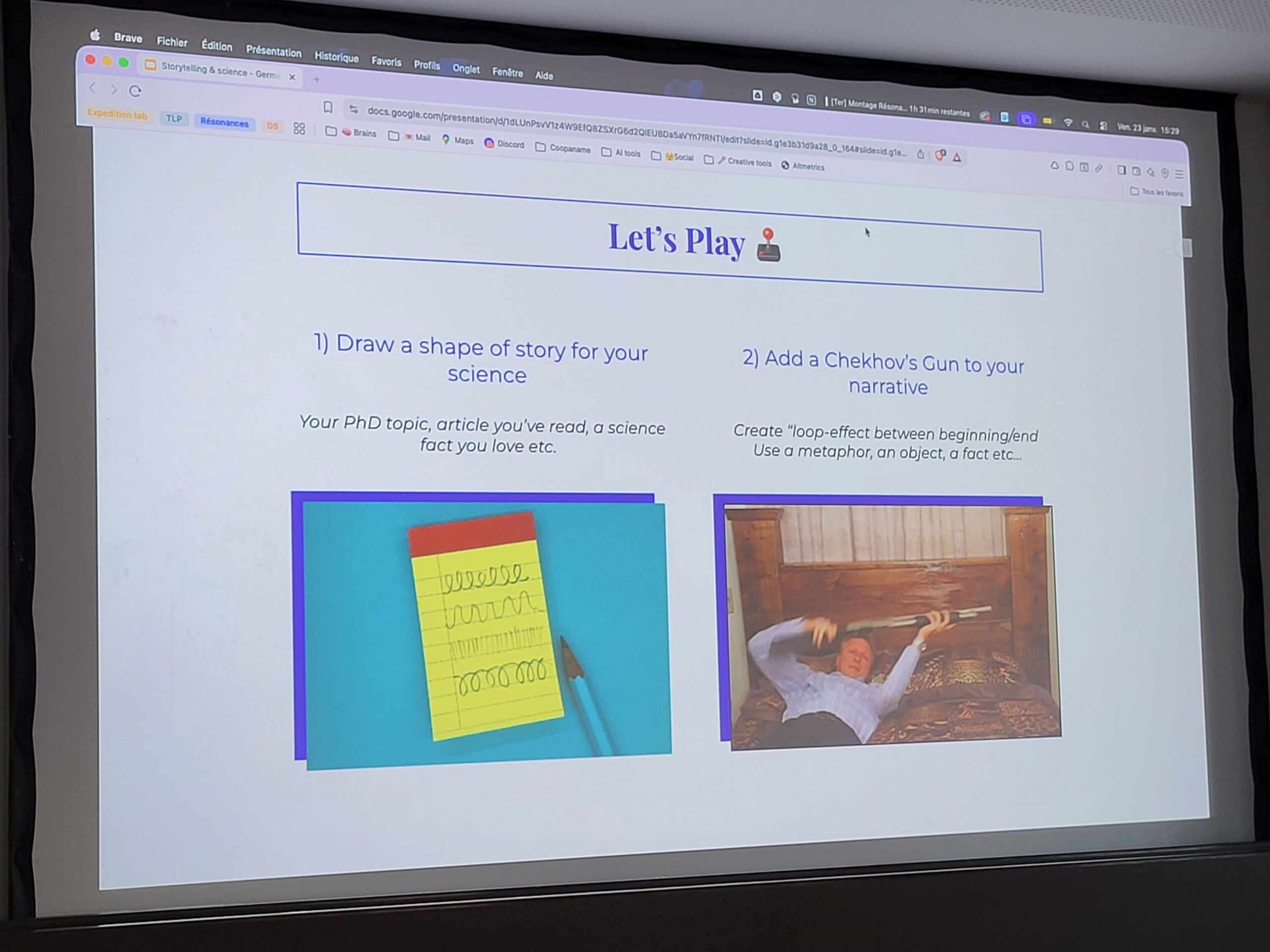 Impressions from the Storytelling & Science Workshop (Image: A. Dakkouri-Baldauf).