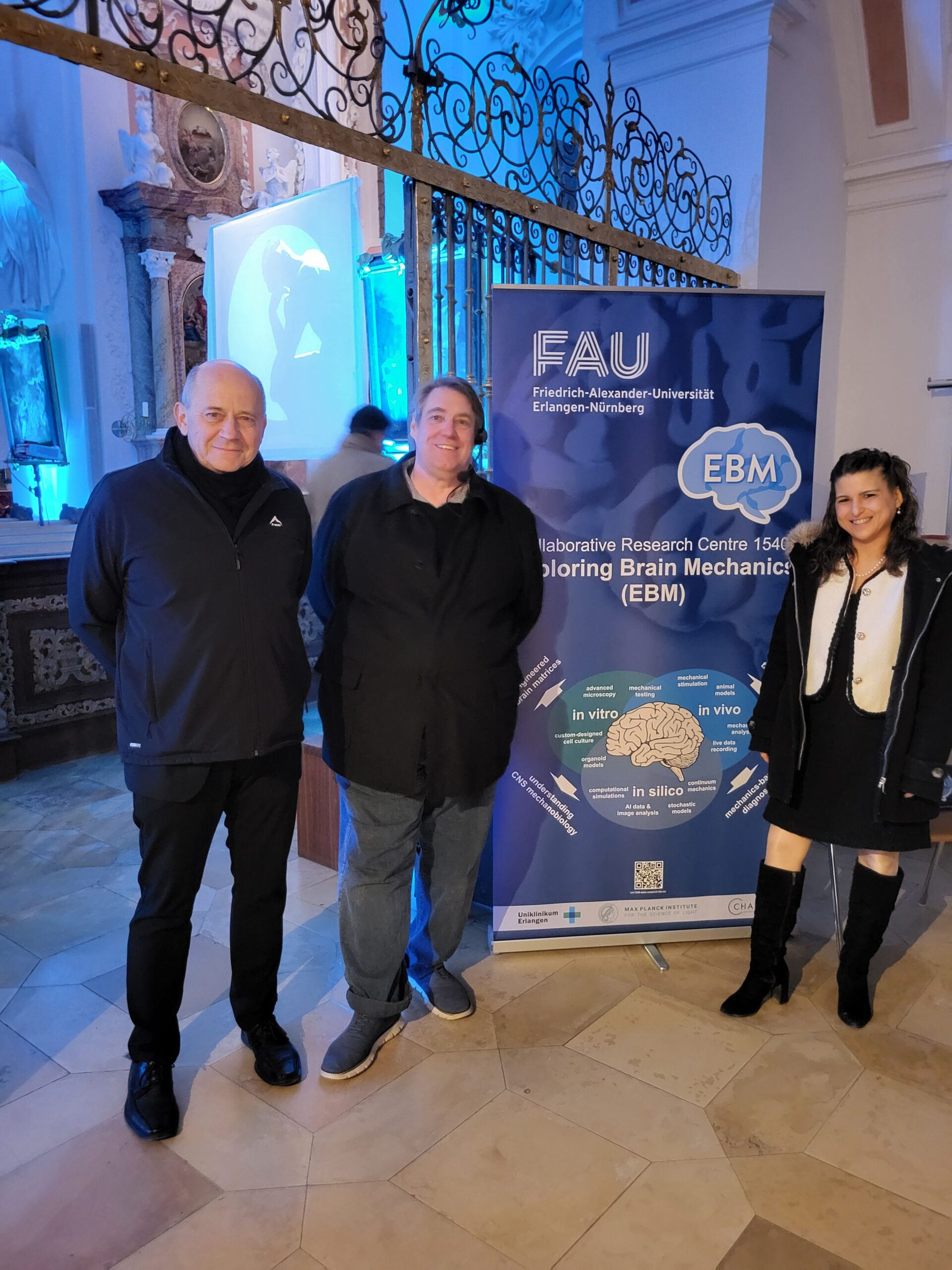 Left to right: Paul Steinmann (scientific talks), Alexander Eichmüller (technical direction), Silvia Budday (scientific talks). Photo: A. Dakkouri-Baldauf