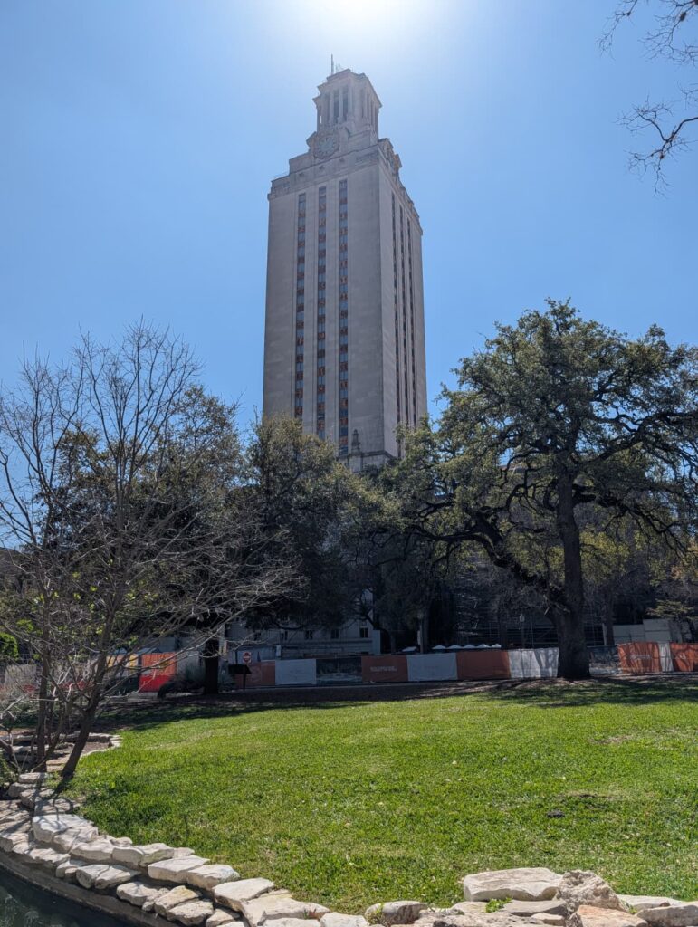 Famous clock tower of UT Austin. Photo: M. Lorke
