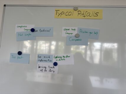 Impressiond from the Workshop “How to Pitch Your Project”. Photo: S. Hülsenbeck